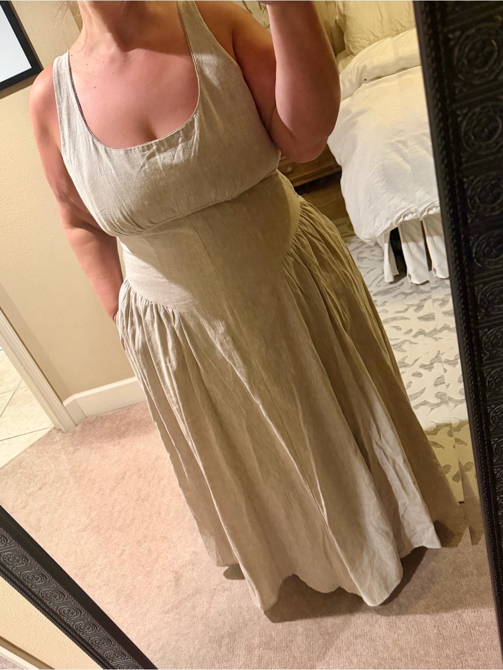 Abercrombie Linen-Blend A&F Bra-Free Dylan Dress xxl Tall